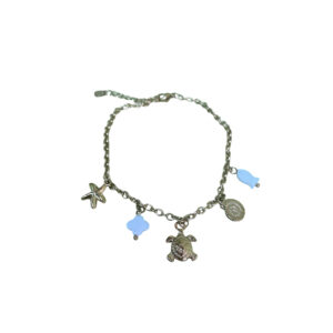 Ατσάλινη Αλυσίδα Ποδιού Gold Sea Charms