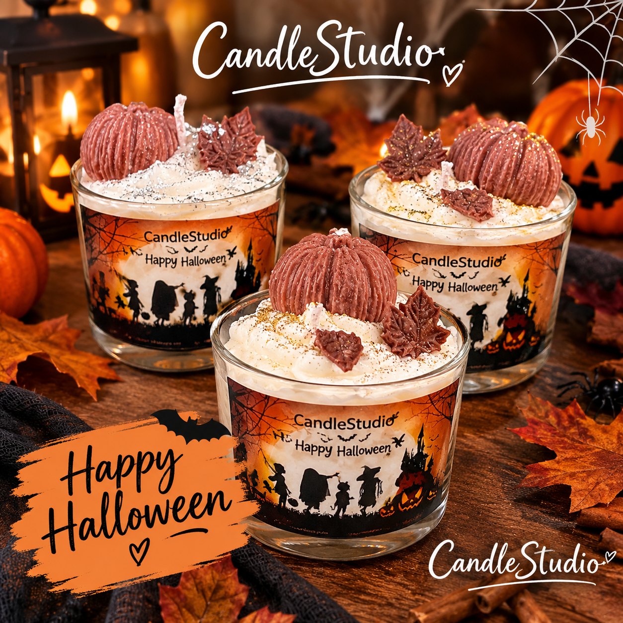 Brown Halloween candle