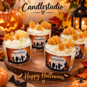 Orange Halloween candle
