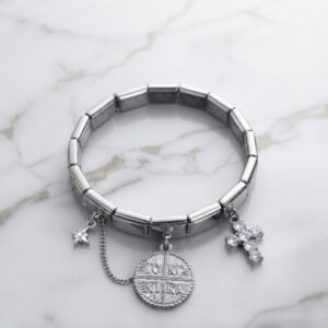 Ατσάλινο ασημένιο bracelet