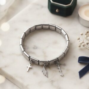 Ατσάλινο ασημί ιταλικό bracelet