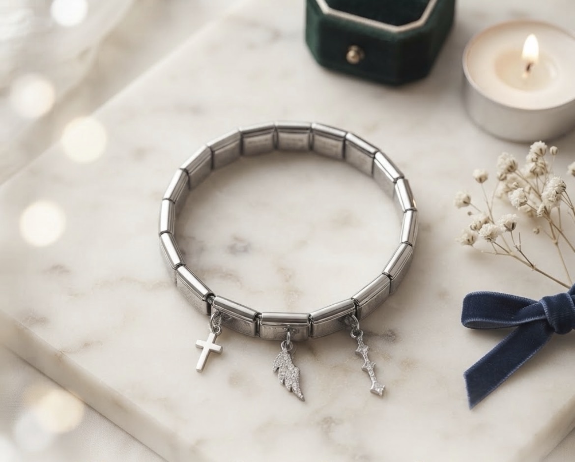 Ατσάλινο ασημί ιταλικό bracelet