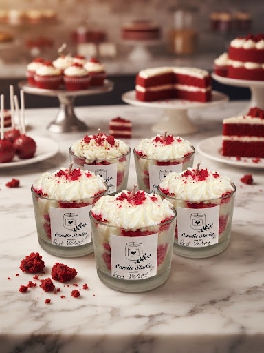 Red velvet candle 200g χειροποίητο αρωματικό κερί μασάζ